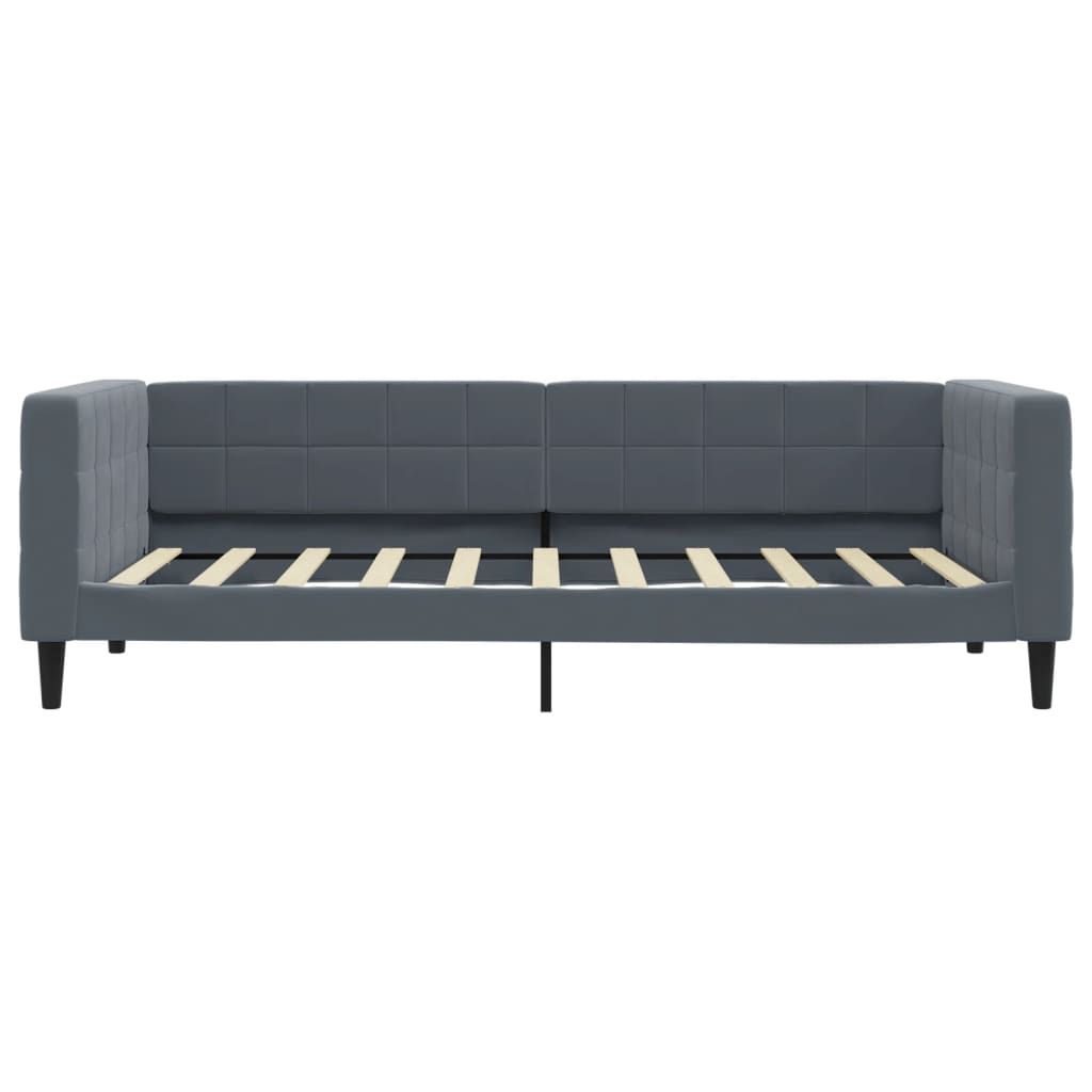vidaXL Sofa z materacem do spania, ciemnoszara, 90x190 cm, aksamit