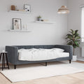 vidaXL Sofa z materacem do spania, ciemnoszara, 90x190 cm, aksamit