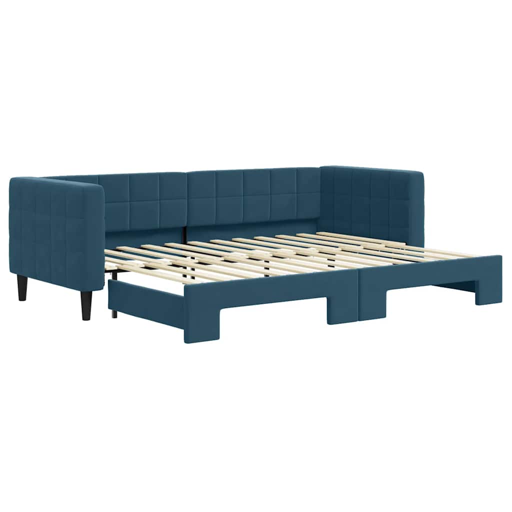 vidaXL Sofa rozsuwana, niebieska, 80x200 cm, aksamit
