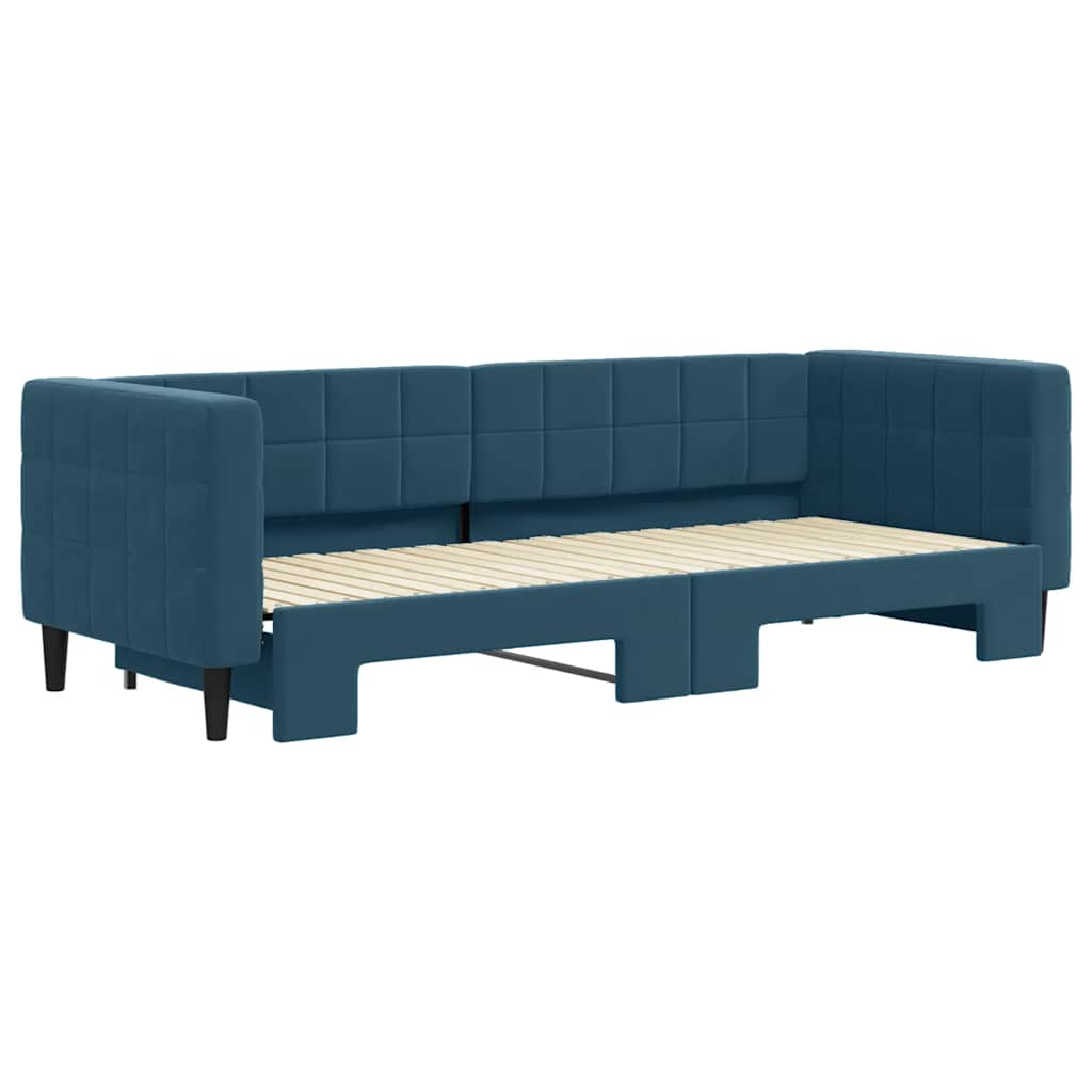 vidaXL Sofa rozsuwana, niebieska, 80x200 cm, aksamit