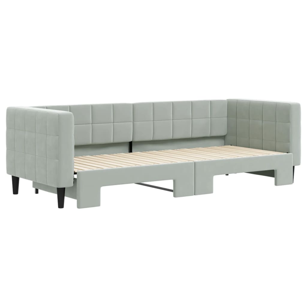 vidaXL Sofa rozsuwana, jasnoszara, 80x200 cm, aksamit