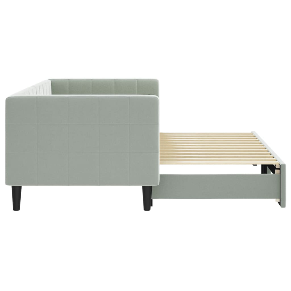 vidaXL Sofa rozsuwana, jasnoszara, 80x200 cm, aksamit