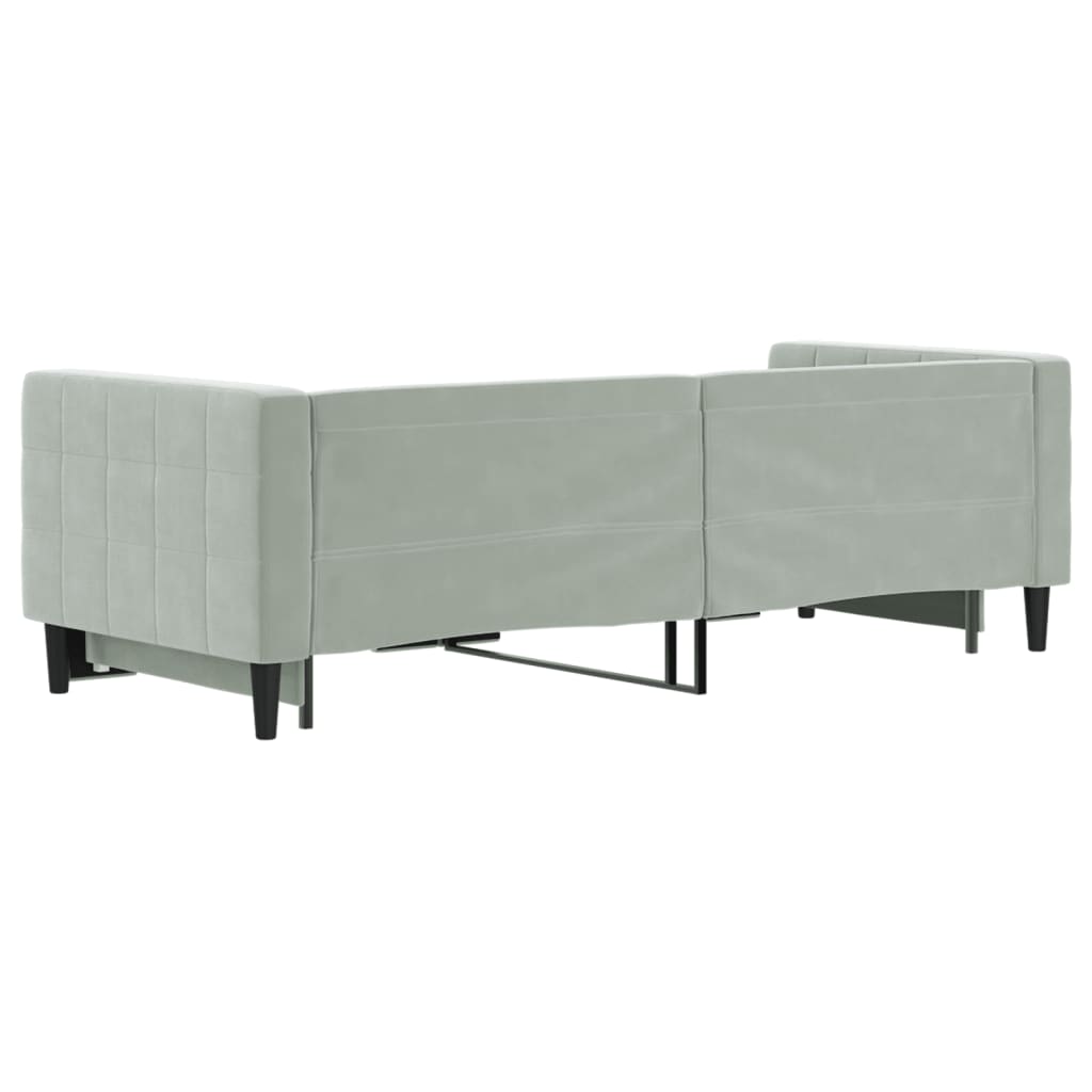 vidaXL Sofa rozsuwana, jasnoszara, 80x200 cm, aksamit