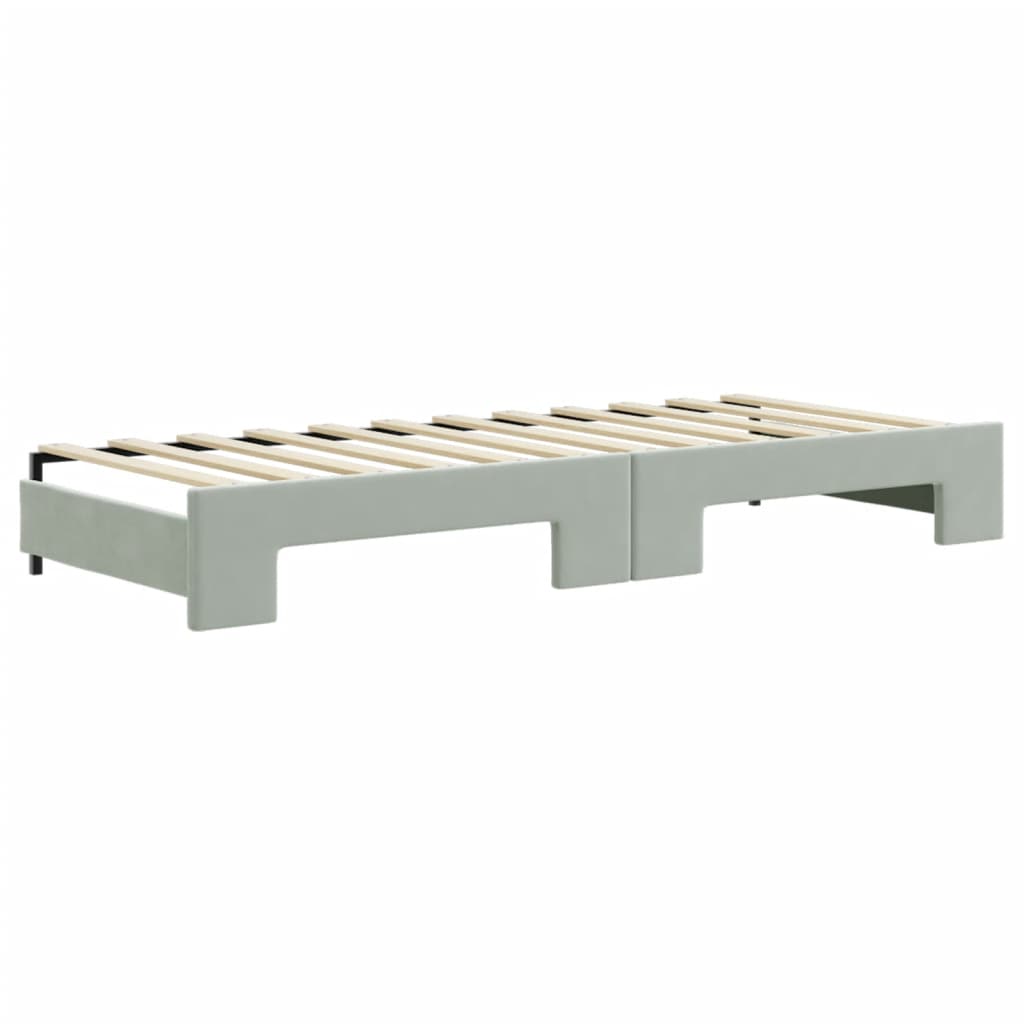 vidaXL Sofa rozsuwana, jasnoszara, 80x200 cm, aksamit