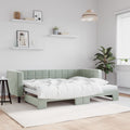 vidaXL Sofa rozsuwana, jasnoszara, 80x200 cm, aksamit