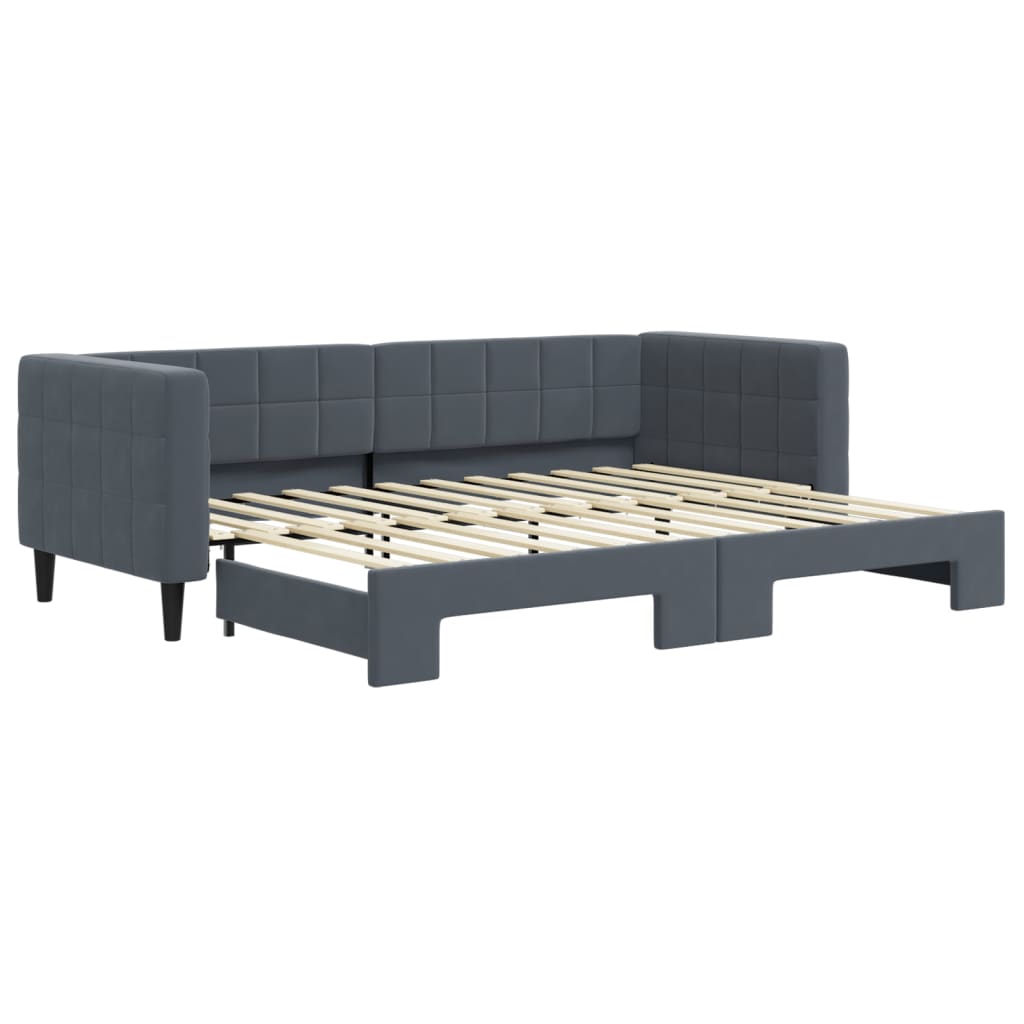 vidaXL Sofa rozsuwana, ciemnozielona, 80x200 cm, aksamit