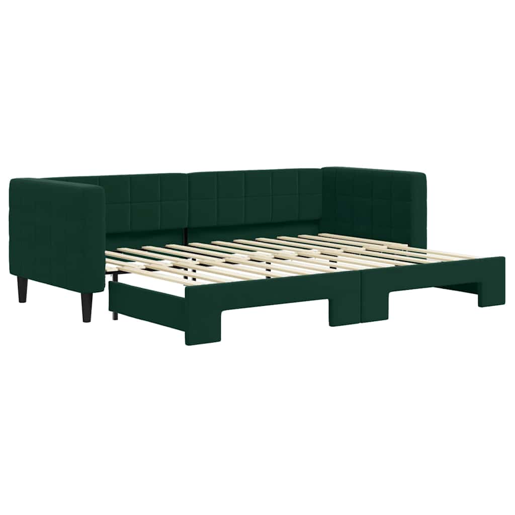 vidaXL Sofa rozsuwana, ciemnozielona, 80x200 cm, aksamit