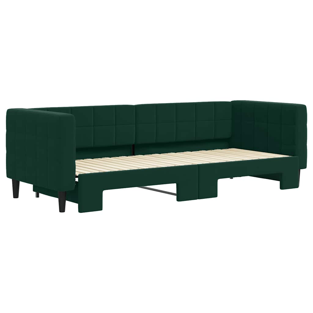 vidaXL Sofa rozsuwana, ciemnozielona, 80x200 cm, aksamit