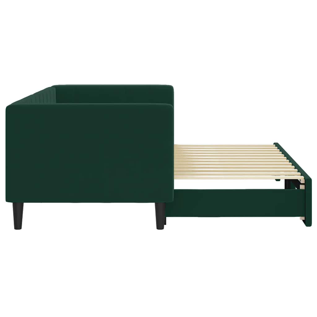 vidaXL Sofa rozsuwana, ciemnozielona, 80x200 cm, aksamit