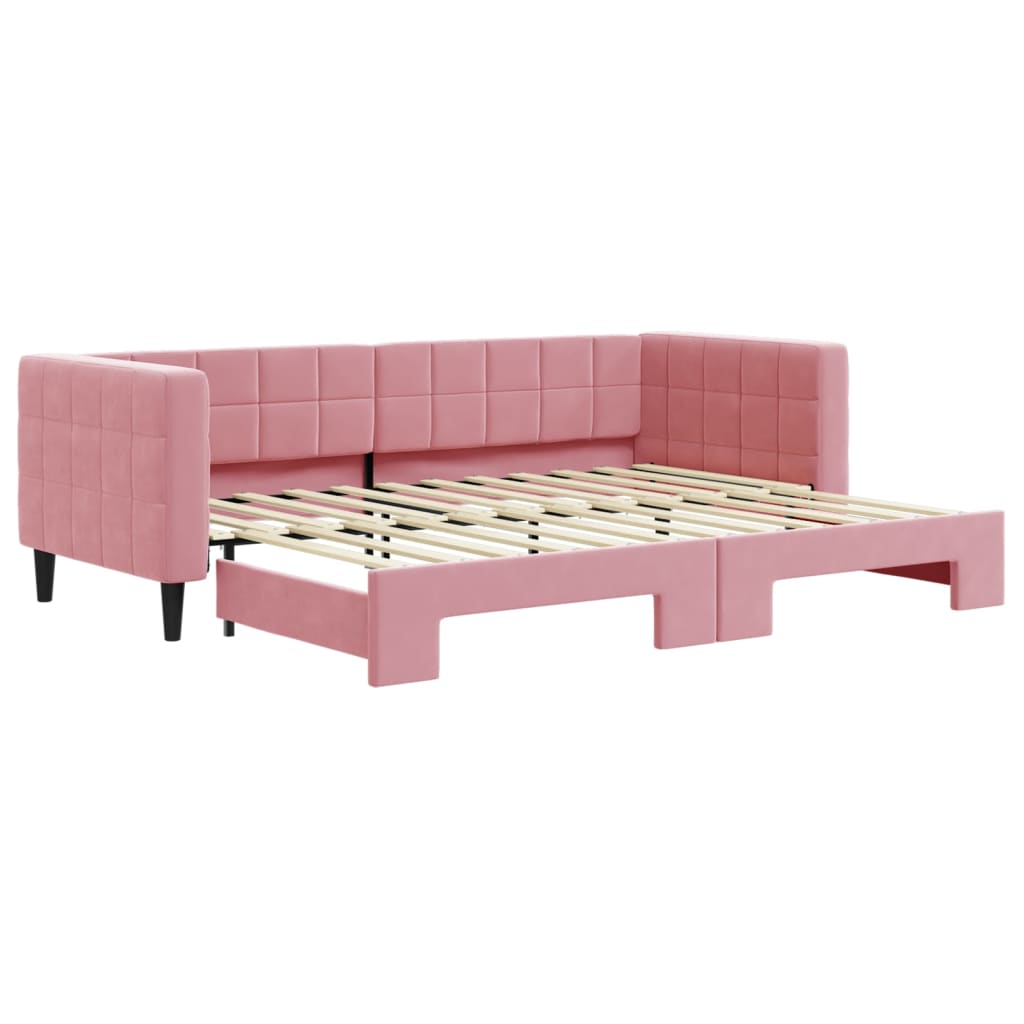 vidaXL Sofa rozsuwana, różowa, 80x200 cm, aksamit