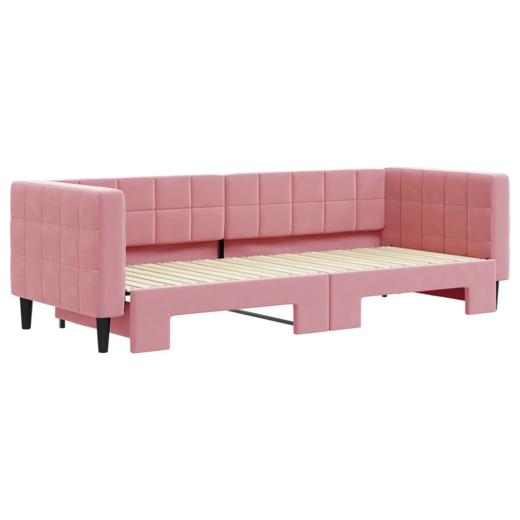 vidaXL Sofa rozsuwana, różowa, 80x200 cm, aksamit