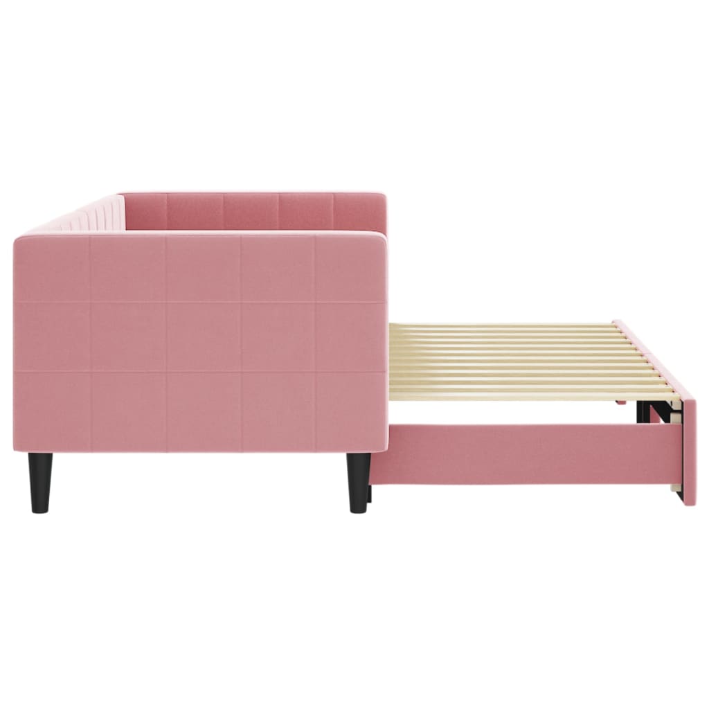 vidaXL Sofa rozsuwana, różowa, 80x200 cm, aksamit