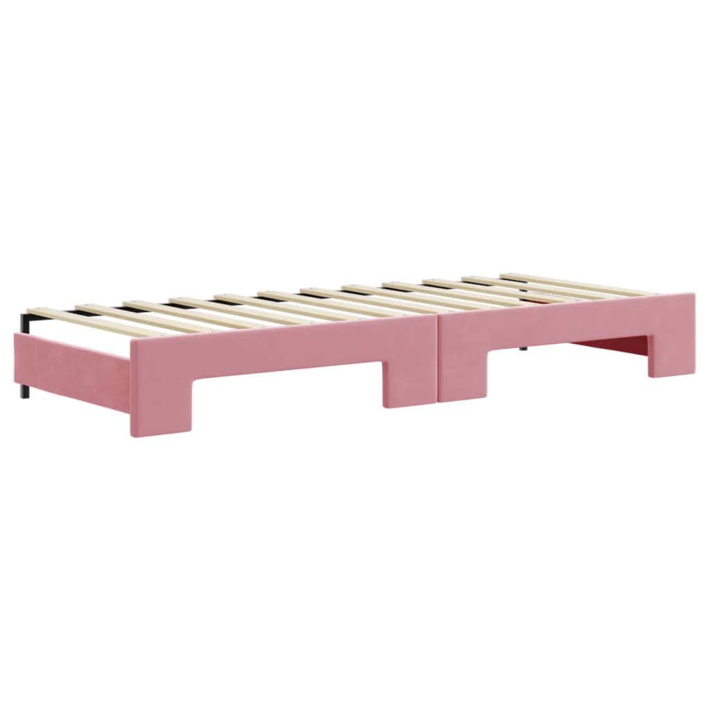 vidaXL Sofa rozsuwana, różowa, 80x200 cm, aksamit