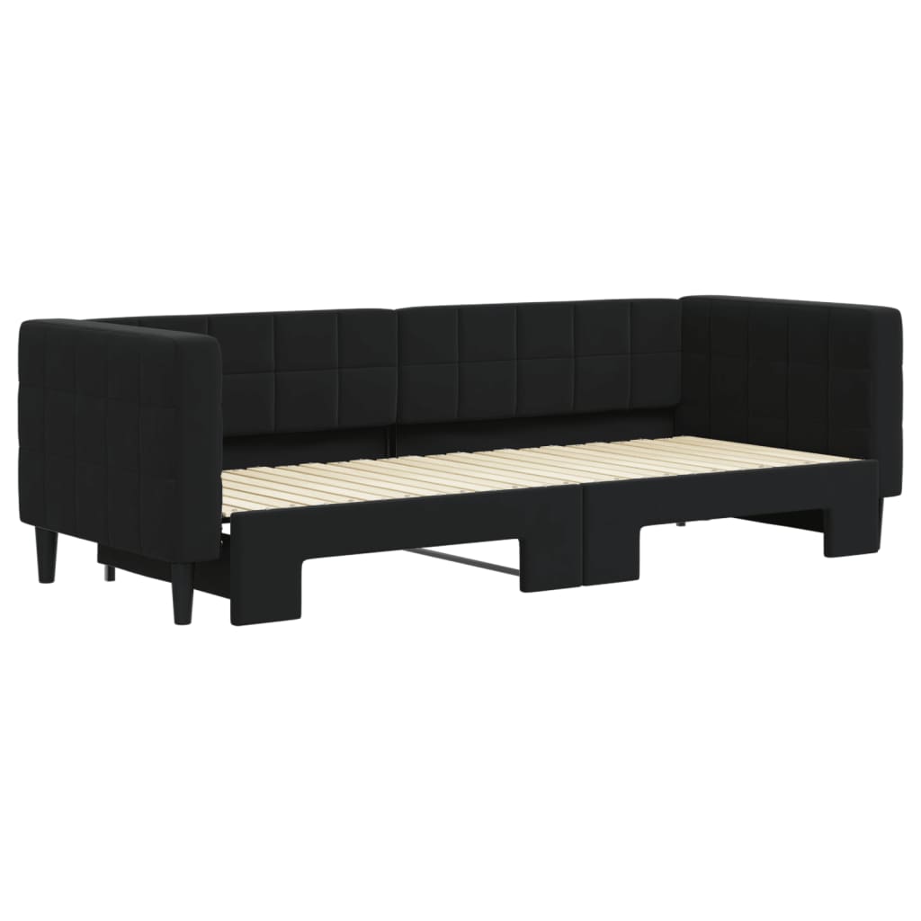 vidaXL Sofa rozsuwana, czarna, 80x200 cm, aksamit