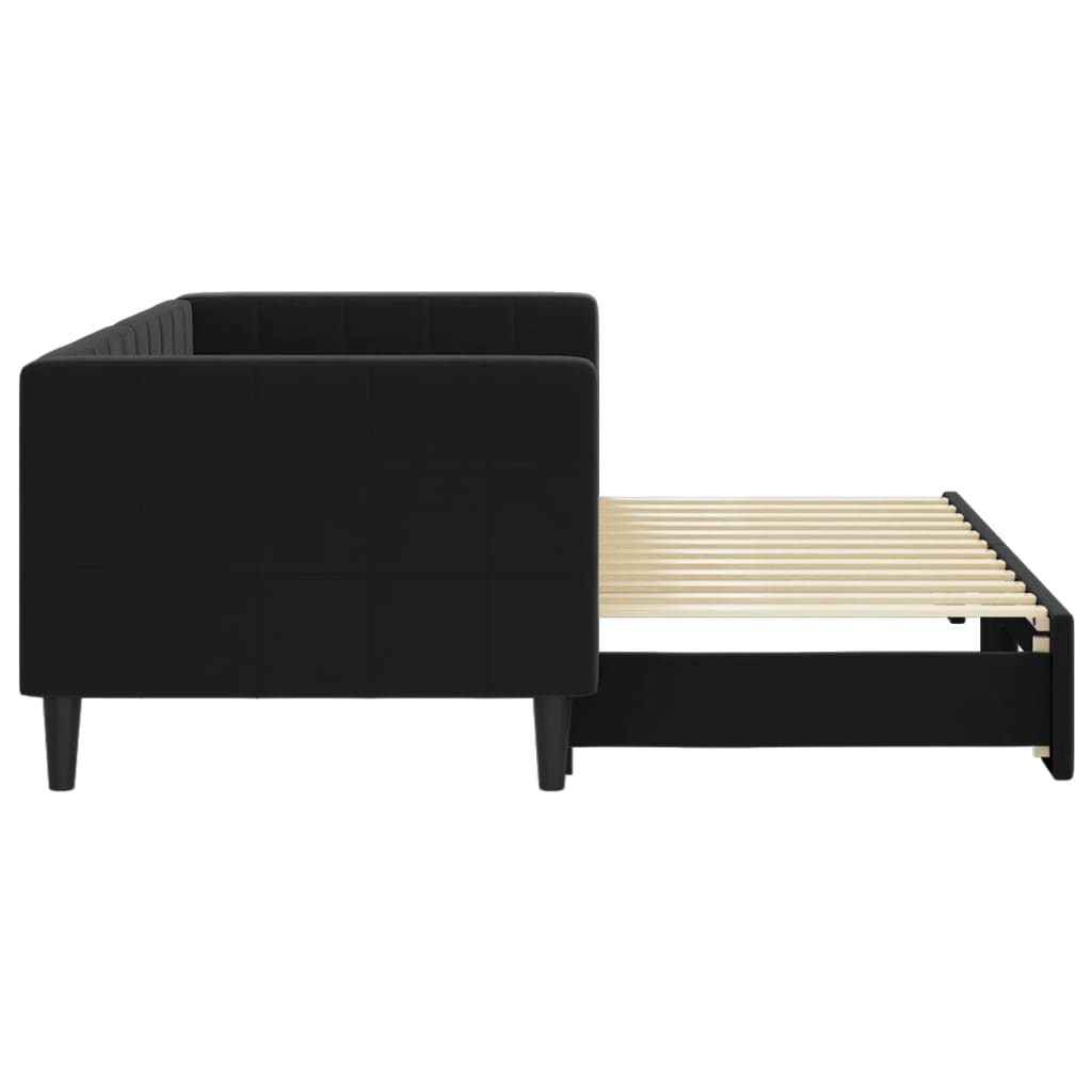 vidaXL Sofa rozsuwana, czarna, 80x200 cm, aksamit