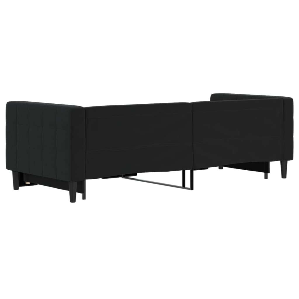 vidaXL Sofa rozsuwana, czarna, 80x200 cm, aksamit