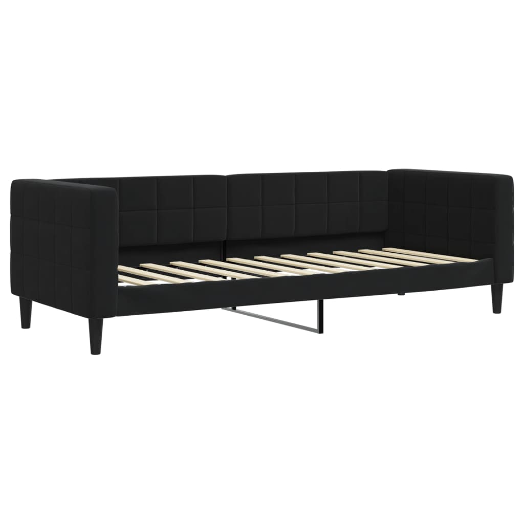 vidaXL Sofa rozsuwana, czarna, 80x200 cm, aksamit
