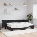 vidaXL Sofa rozsuwana, czarna, 80x200 cm, aksamit