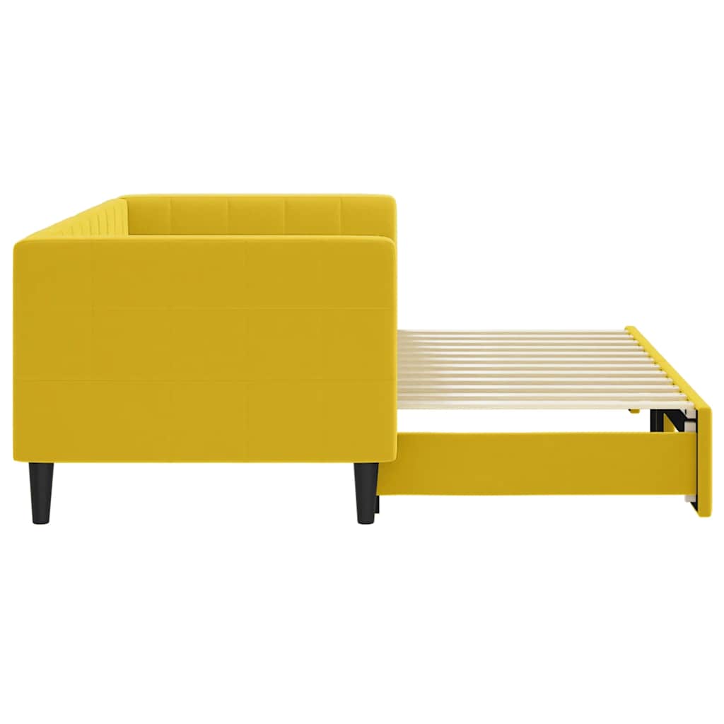 vidaXL Sofa rozsuwana, żółta, 80x200 cm, aksamit