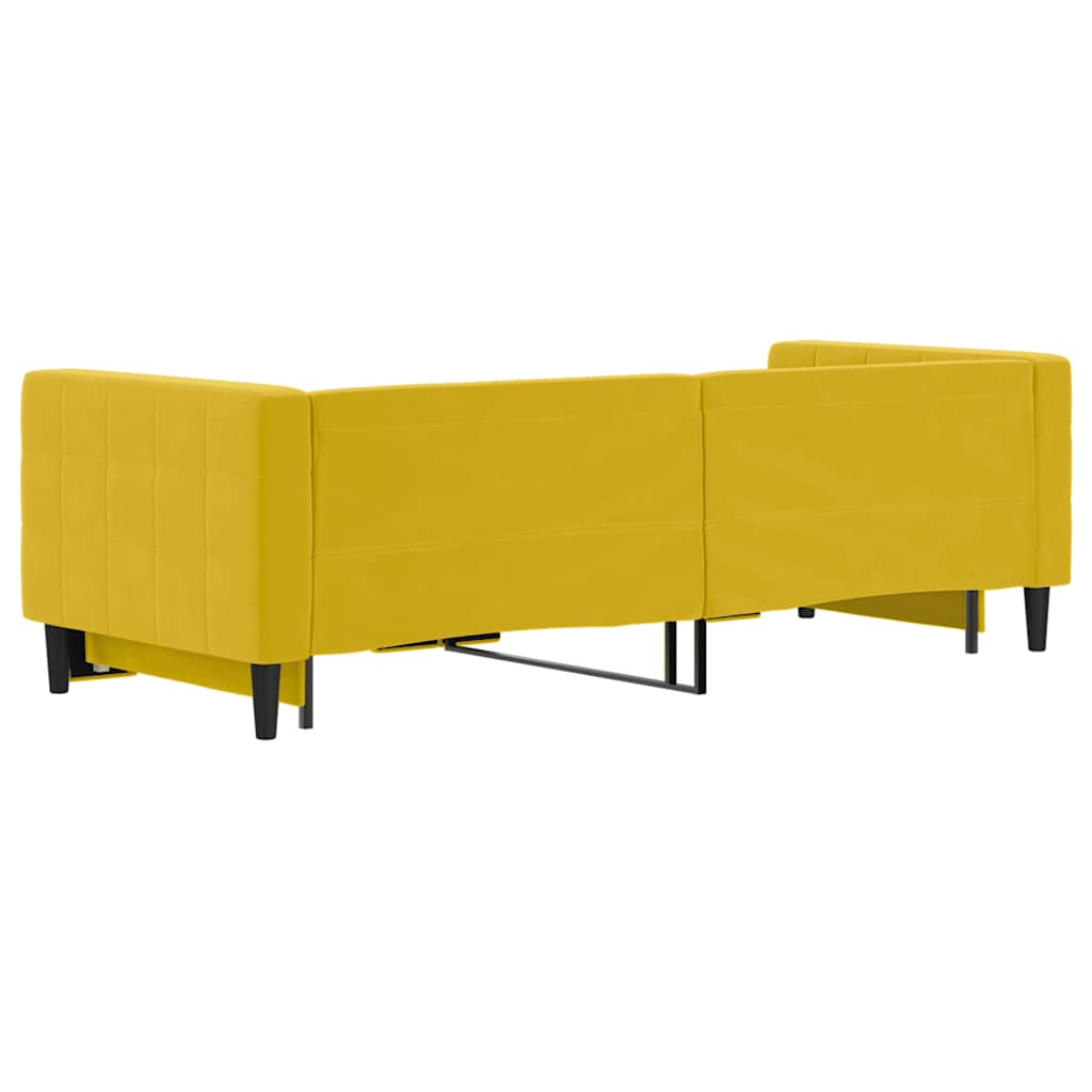 vidaXL Sofa rozsuwana, żółta, 80x200 cm, aksamit