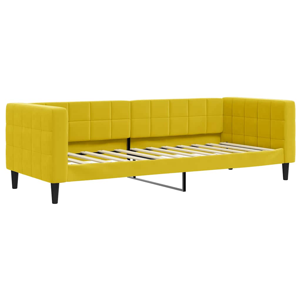 vidaXL Sofa rozsuwana, żółta, 80x200 cm, aksamit