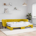 vidaXL Sofa rozsuwana, żółta, 80x200 cm, aksamit