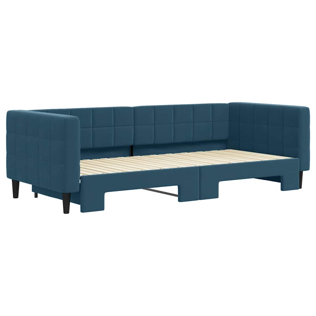 vidaXL Sofa rozsuwana, niebieska, 90x200 cm, aksamit