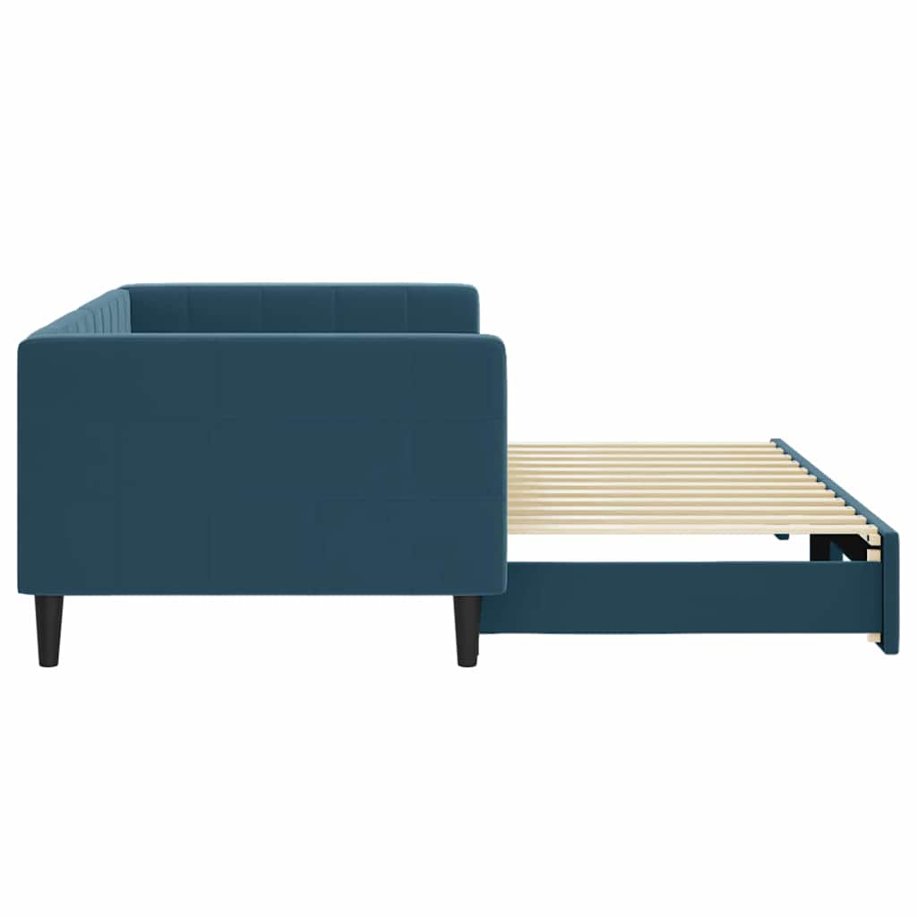 vidaXL Sofa rozsuwana, niebieska, 90x200 cm, aksamit