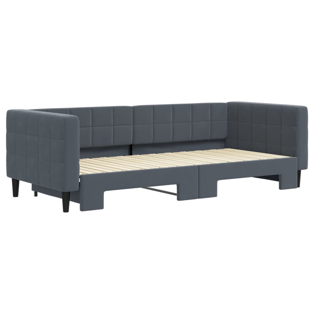 vidaXL Sofa rozsuwana, ciemnoszara, 90x200 cm, aksamit
