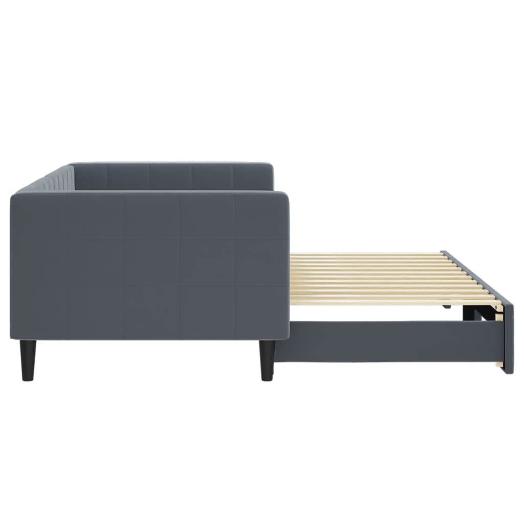 vidaXL Sofa rozsuwana, ciemnoszara, 90x200 cm, aksamit