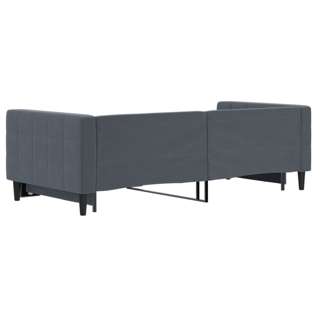 vidaXL Sofa rozsuwana, ciemnoszara, 90x200 cm, aksamit
