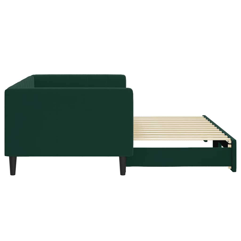 vidaXL Sofa rozsuwana, ciemnozielona, 90x200 cm, aksamit