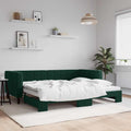 vidaXL Sofa rozsuwana, ciemnozielona, 90x200 cm, aksamit