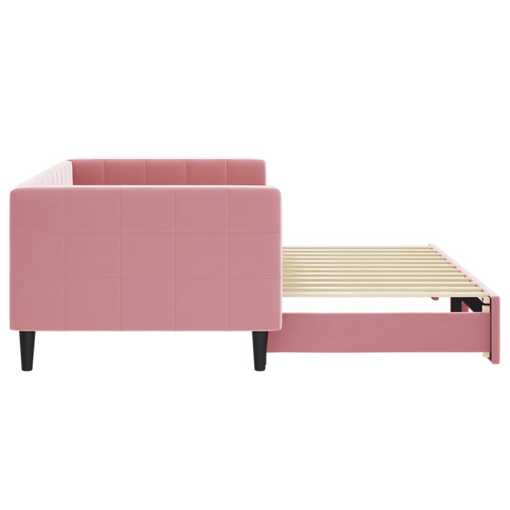 vidaXL Sofa rozsuwana, różowa, 90x200 cm, aksamit