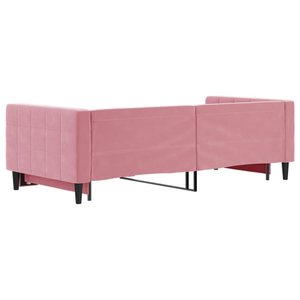 vidaXL Sofa rozsuwana, różowa, 90x200 cm, aksamit