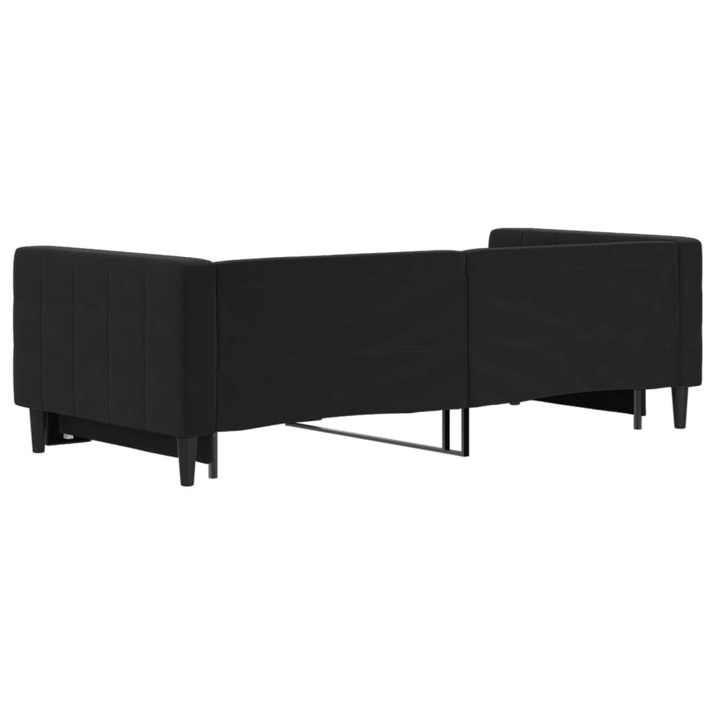 vidaXL Sofa rozsuwana, czarna, 90x200 cm, aksamit