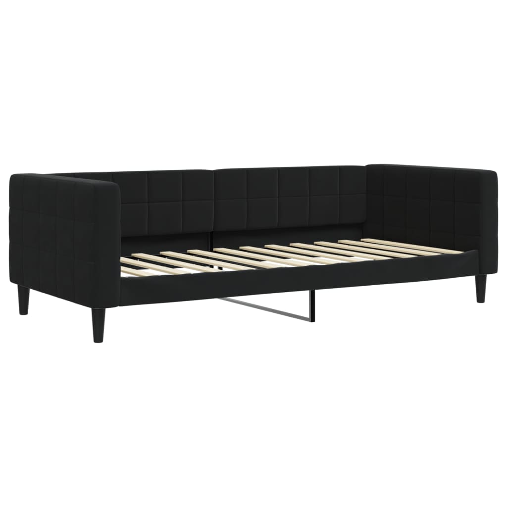 vidaXL Sofa rozsuwana, czarna, 90x200 cm, aksamit