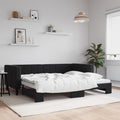 vidaXL Sofa rozsuwana, czarna, 90x200 cm, aksamit