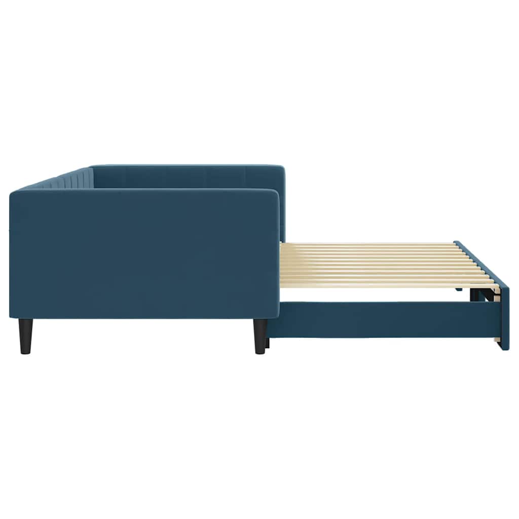 vidaXL Sofa rozsuwana, niebieska, 100x200 cm, aksamit