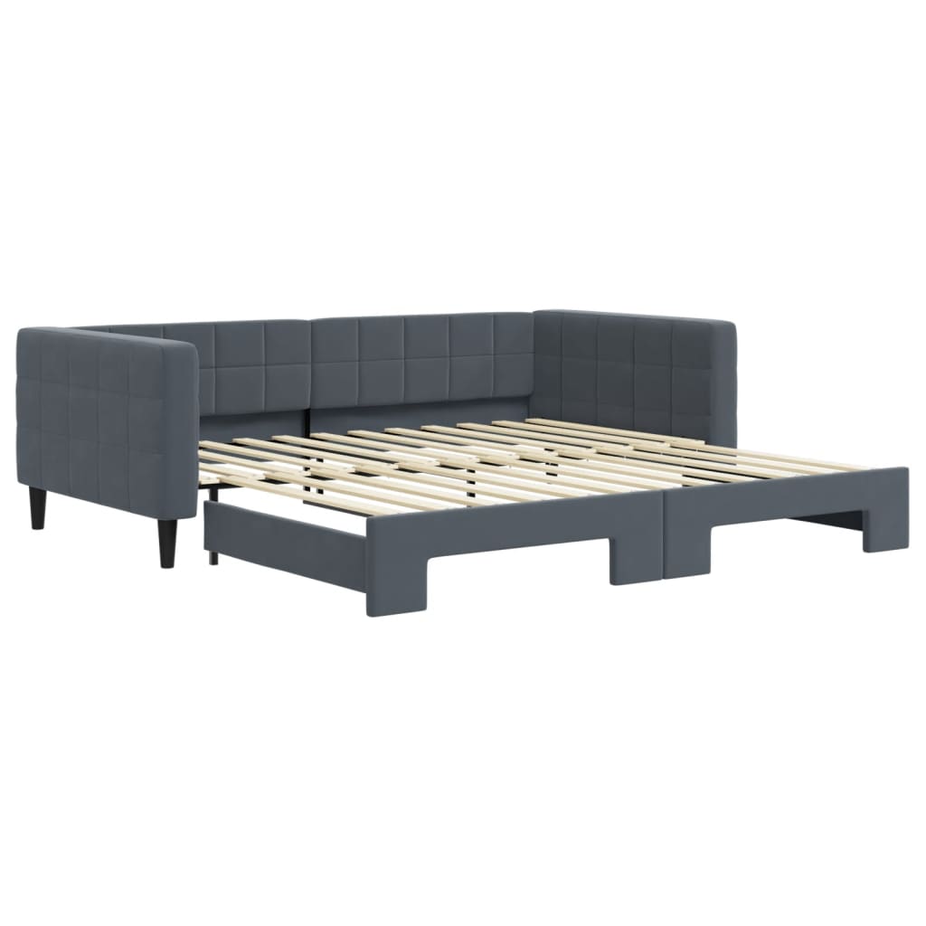 vidaXL Sofa rozsuwana, ciemnoszara, 100x200 cm, aksamit