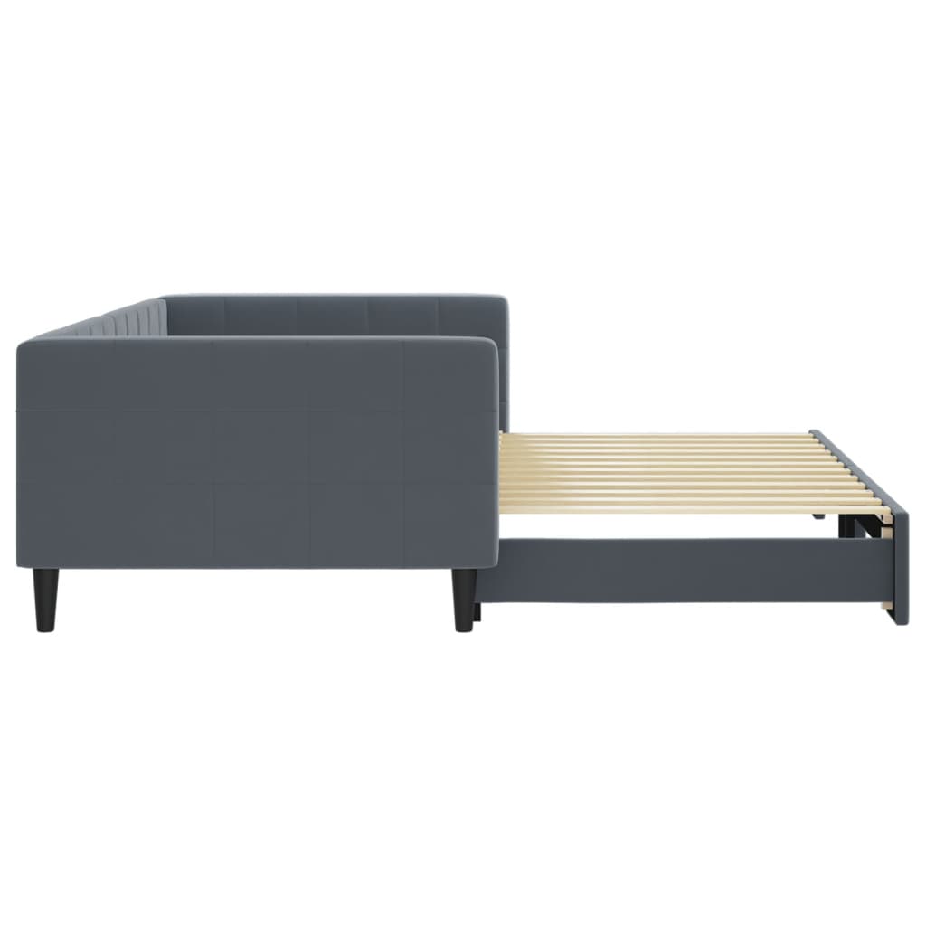 vidaXL Sofa rozsuwana, ciemnoszara, 100x200 cm, aksamit