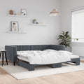 vidaXL Sofa rozsuwana, ciemnoszara, 100x200 cm, aksamit