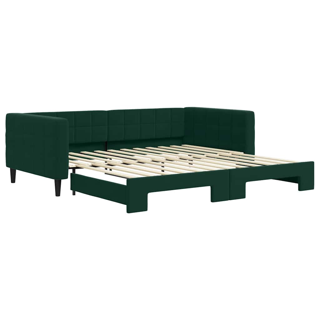 vidaXL Sofa rozsuwana, ciemnozielona, 100x200 cm, aksamit