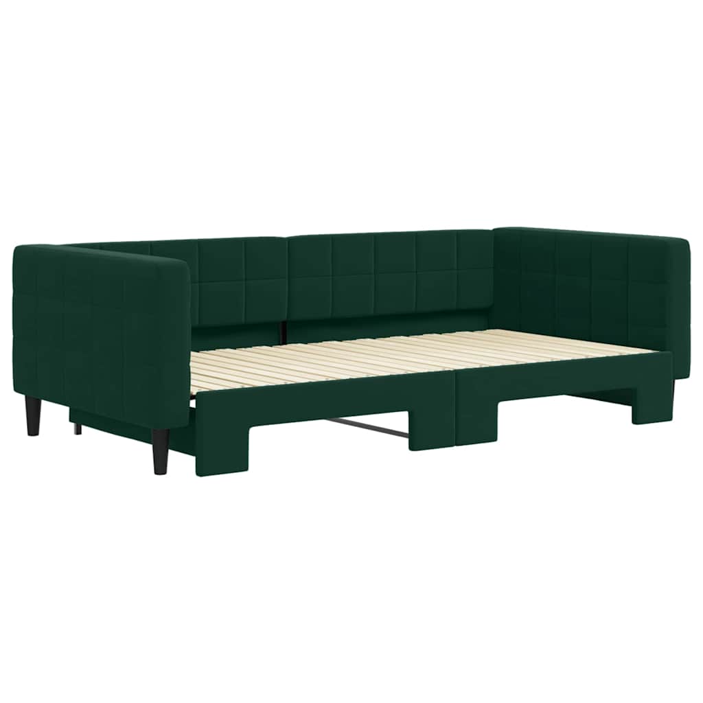 vidaXL Sofa rozsuwana, ciemnozielona, 100x200 cm, aksamit