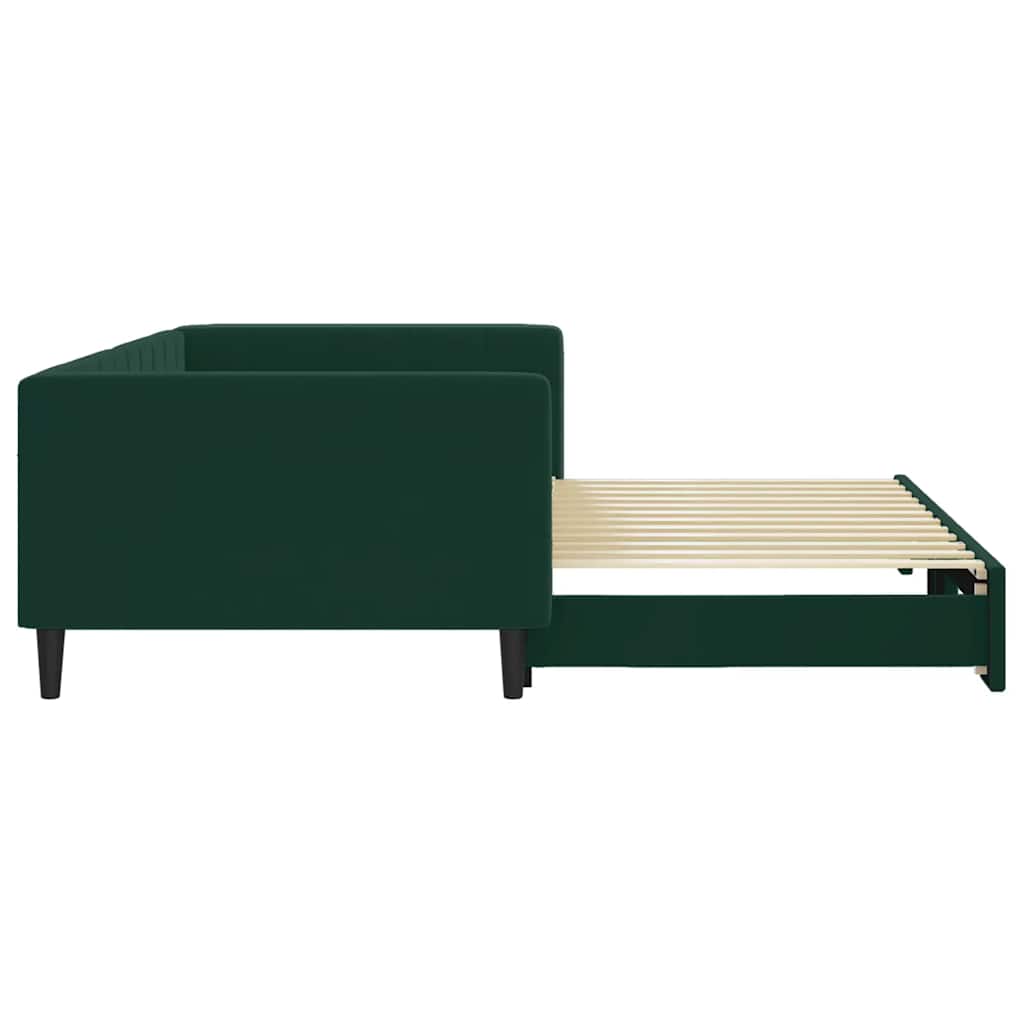 vidaXL Sofa rozsuwana, ciemnozielona, 100x200 cm, aksamit