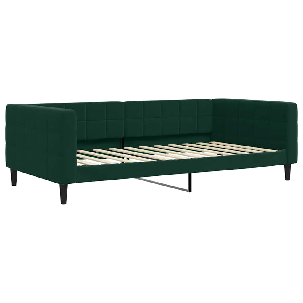 vidaXL Sofa rozsuwana, ciemnozielona, 100x200 cm, aksamit