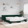 vidaXL Sofa rozsuwana, ciemnozielona, 100x200 cm, aksamit