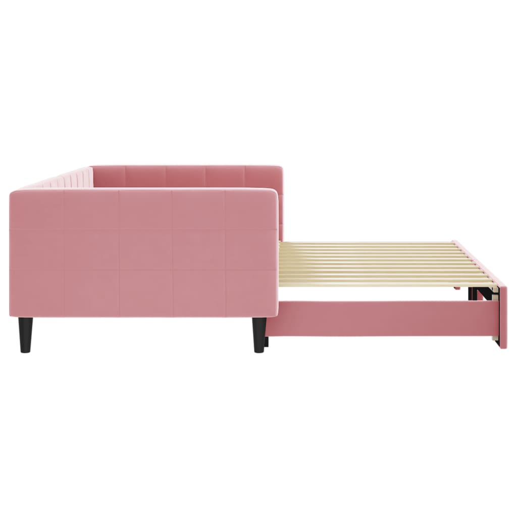vidaXL Sofa rozsuwana, różowa, 100x200 cm, aksamit