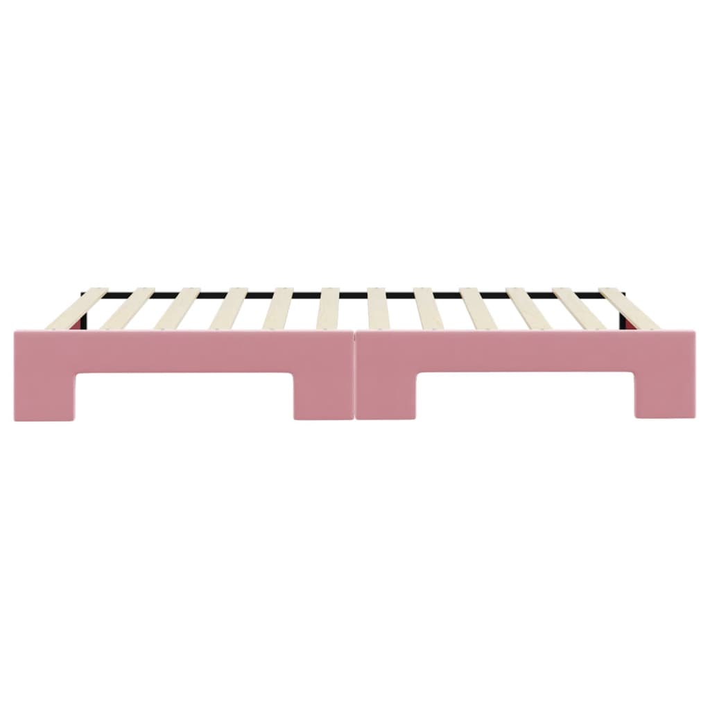 vidaXL Sofa rozsuwana, różowa, 100x200 cm, aksamit