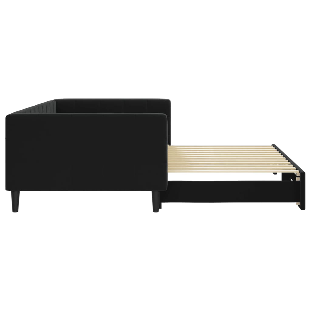 vidaXL Sofa rozsuwana, czarna, 100x200 cm, aksamit